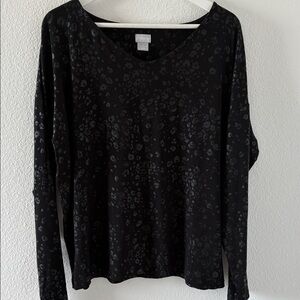 Chico's Black Leopard Print Top